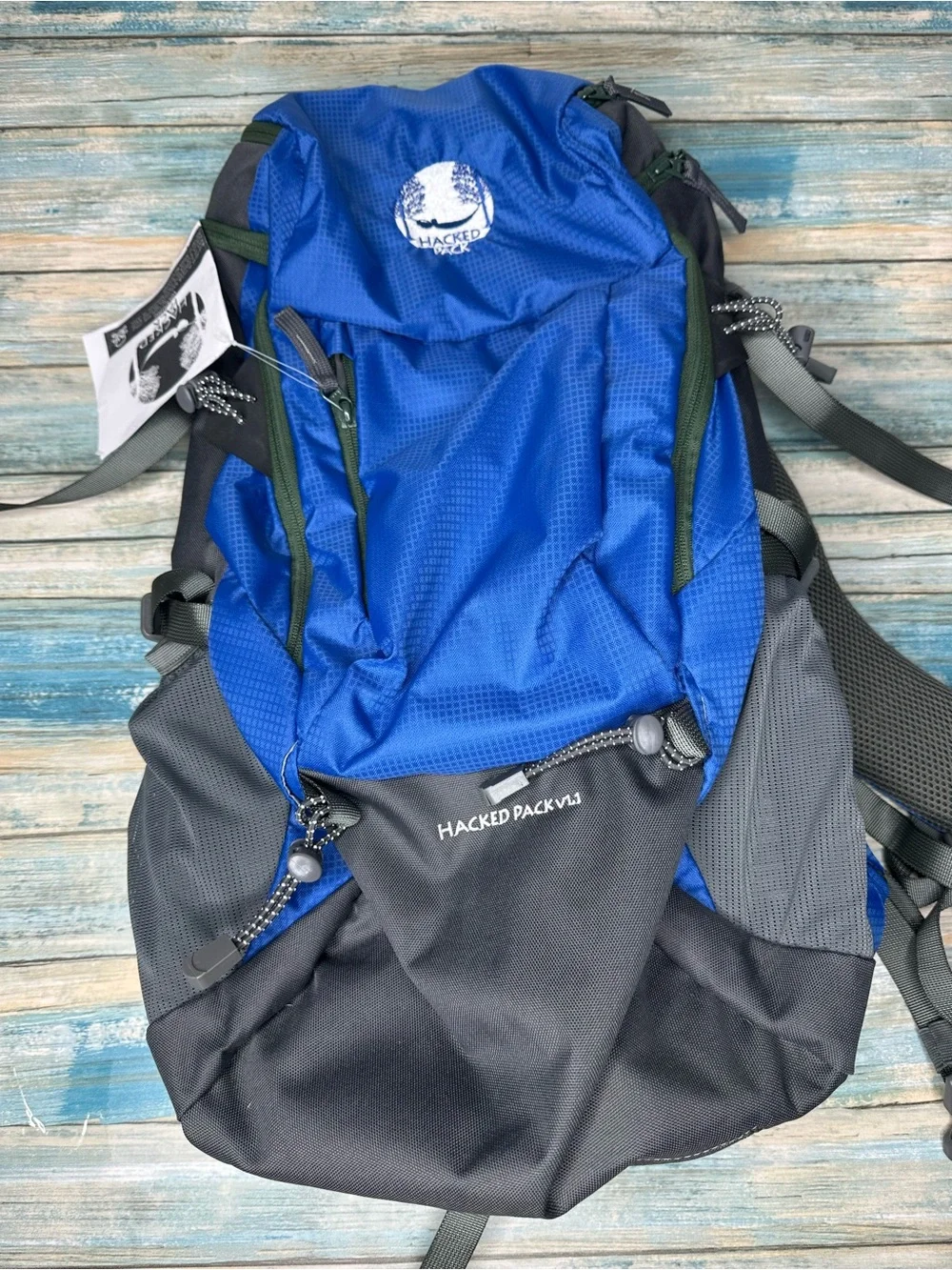 V1.3 Men's Blue and Gray Hiking Backpack